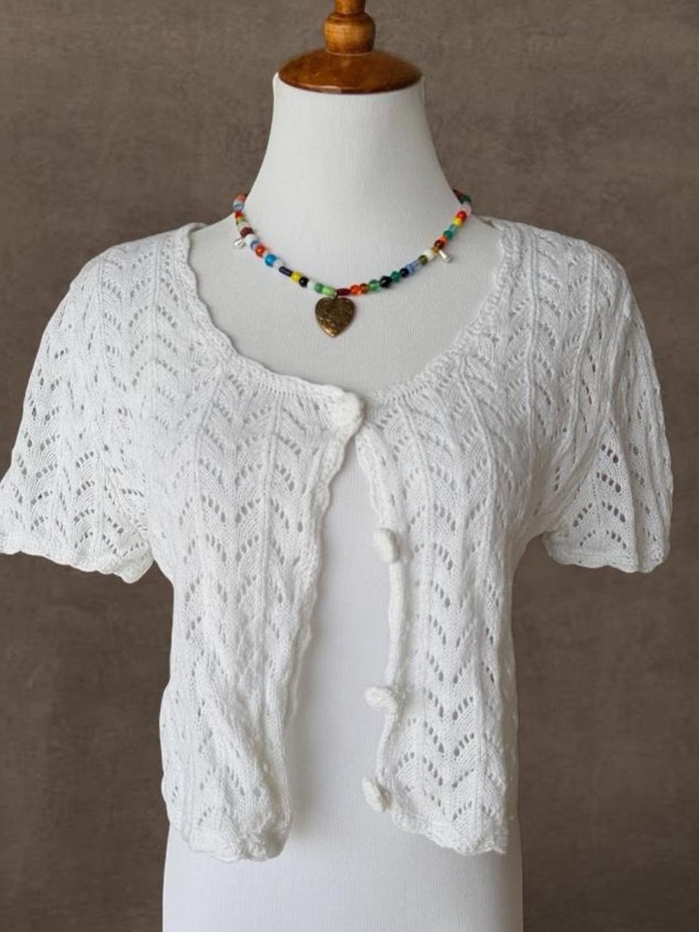 White crochet cardigan